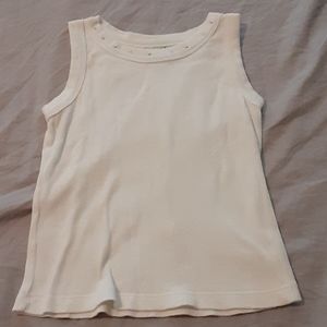 Circo white ribbed tank w rhinestone neckline 6/6x
